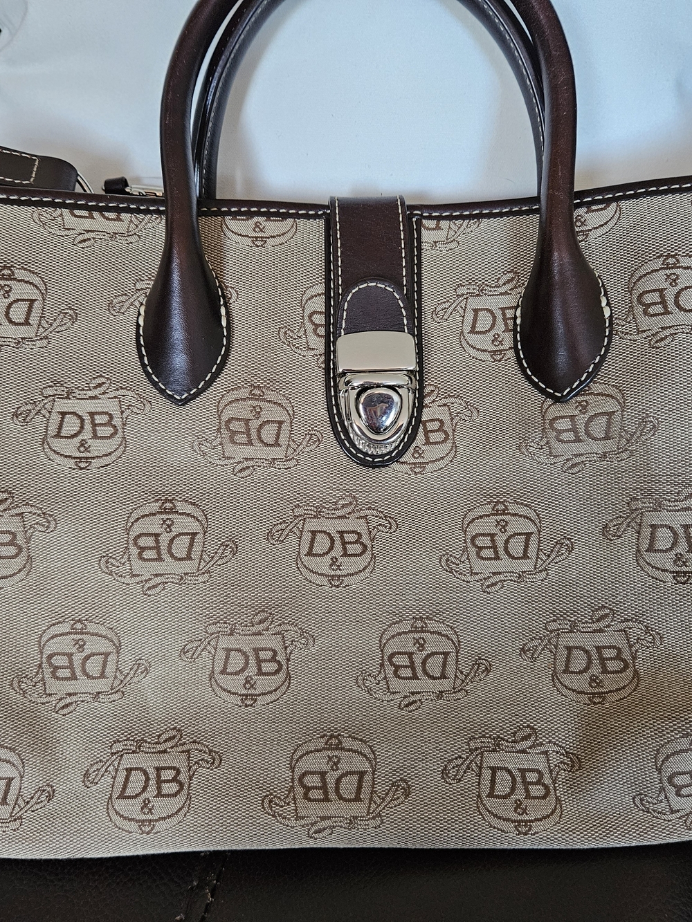 Dooney & Bourke Tan and Brown Canvas Interior Organizer